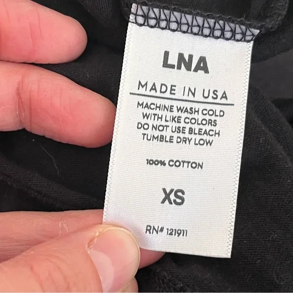 LNA Shimmy Chain-Fringed Black T-Shirt, Size XS, Made in USA - Picture 7 of 11